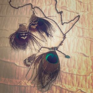 Peacock Necklace & Earrings